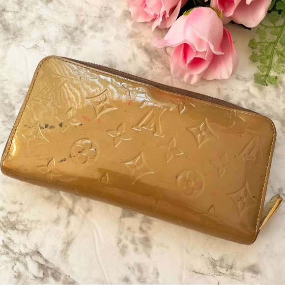LOUIS VUITTON Monogram Vernis Zippy Champagne gold wallet - Picture 3 of 10